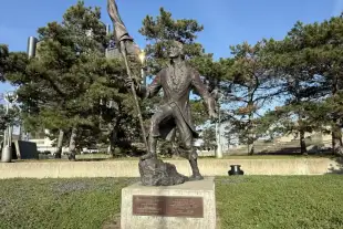 The statue of Antoine de la Mothe Cadillac